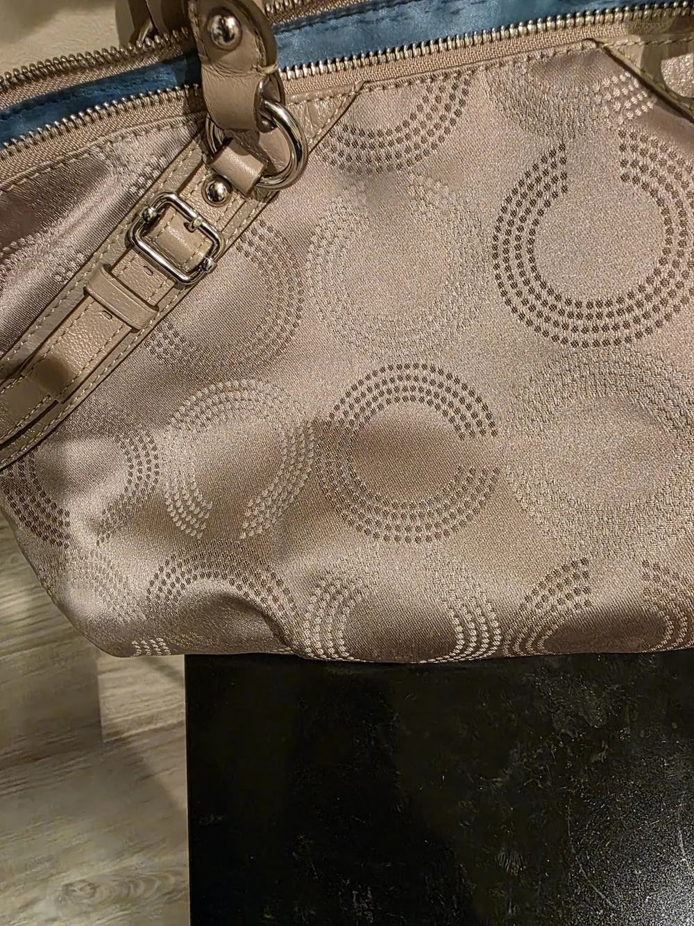 Coach Beige Signature Satchel